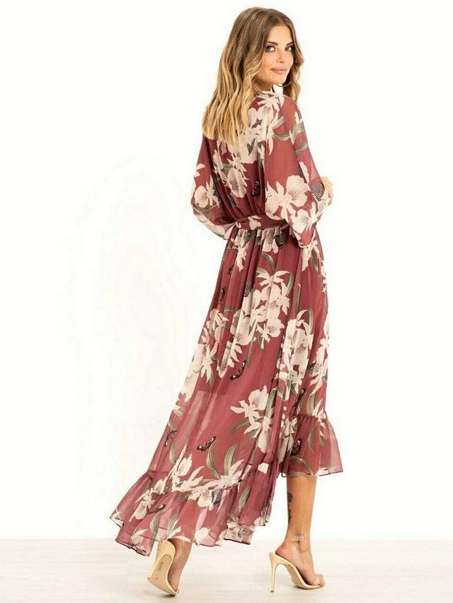 YASMINE™ - Elegantes Kimono-Midi-Kleid