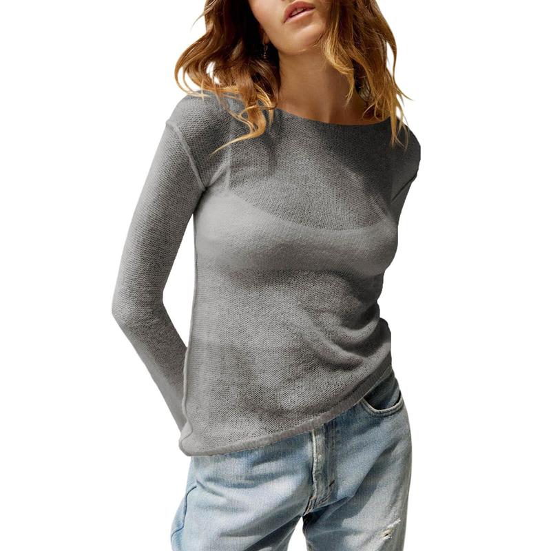 MHARLA™ - Leichtes Sommer-Transparente Langarm-Top