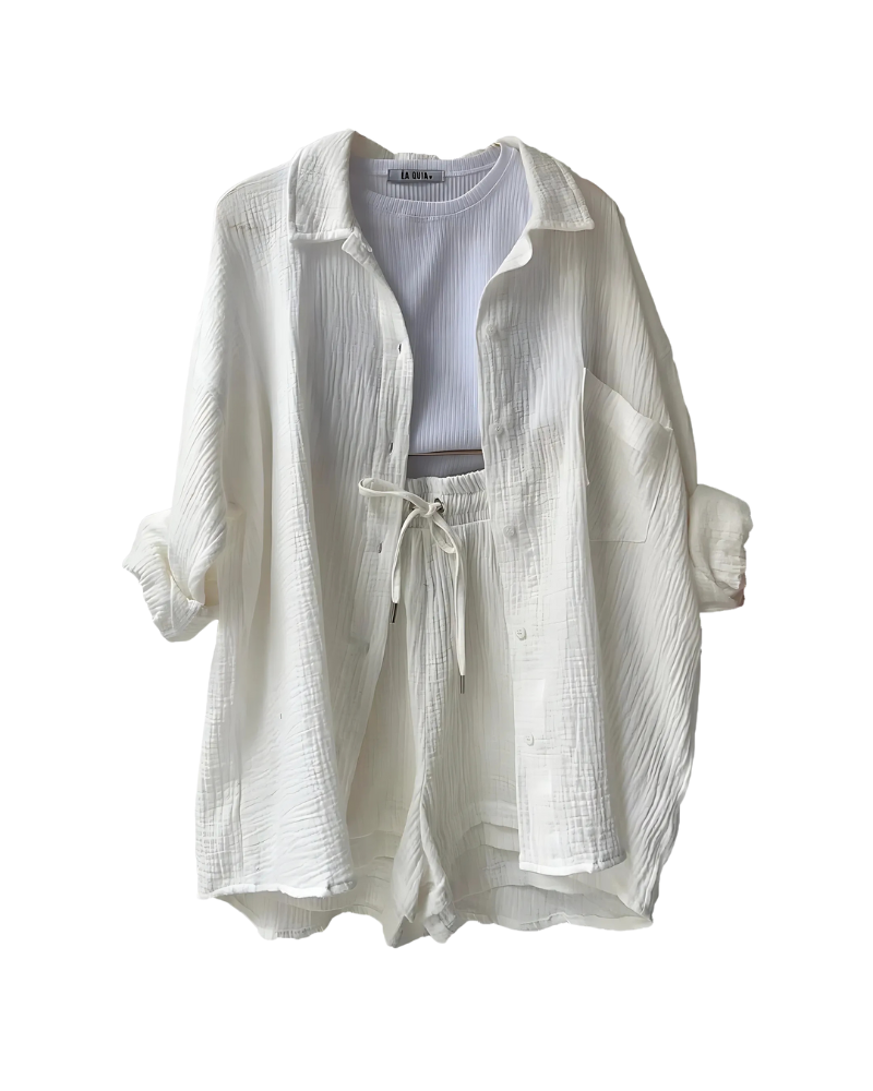 VERA™ – Modernes Button-Up Shorts Set