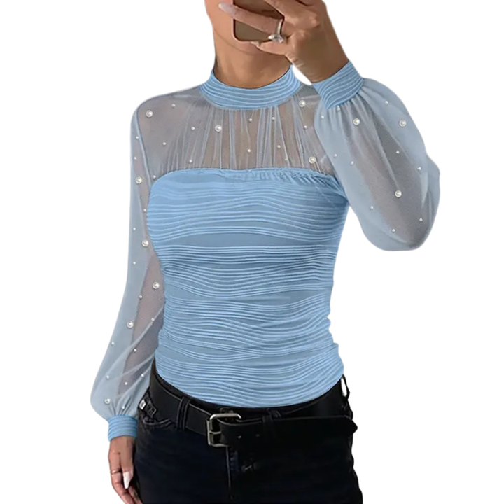 Elegantes Damen Gestreiftes Langarmhemd mit Knopfleiste für den Alltag