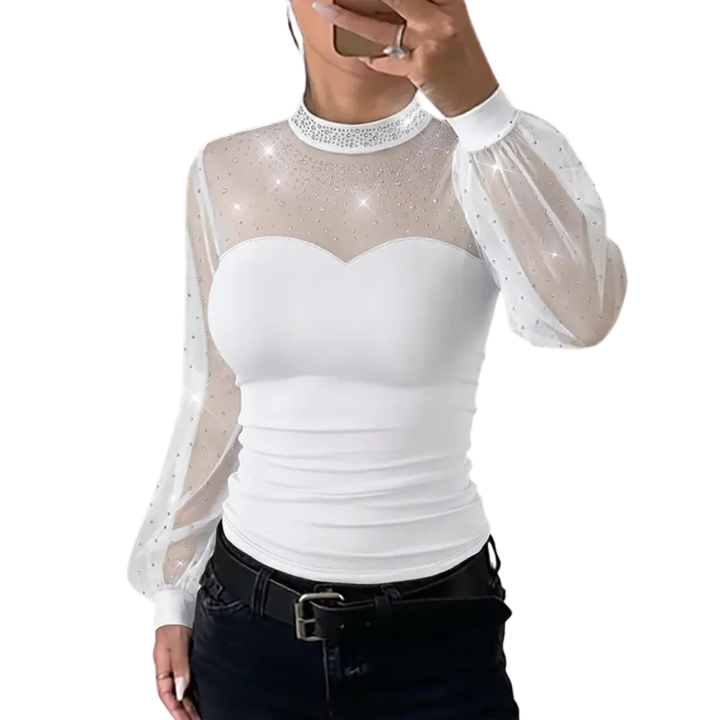 Elegantes Damen Gestreiftes Langarmhemd mit Knopfleiste für den Alltag