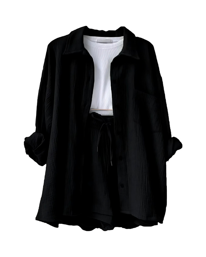 VERA™ – Modernes Button-Up Shorts Set