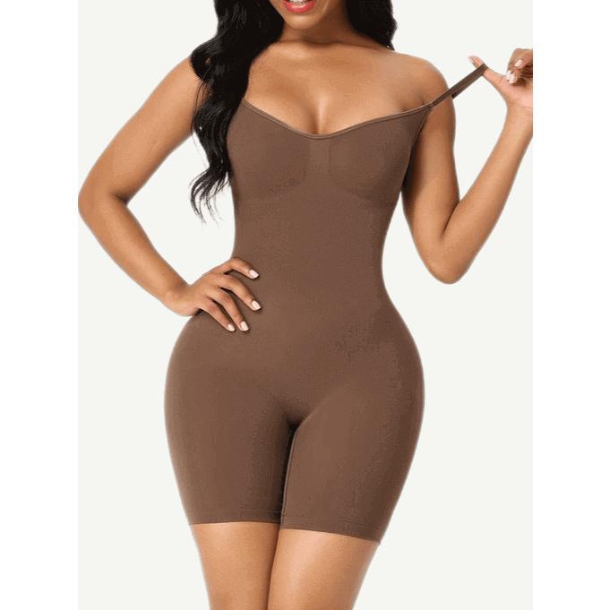 Damen Nahtloser Shapewear Body mit Bauchkontrolle und Po Lifting Spaghettiträger