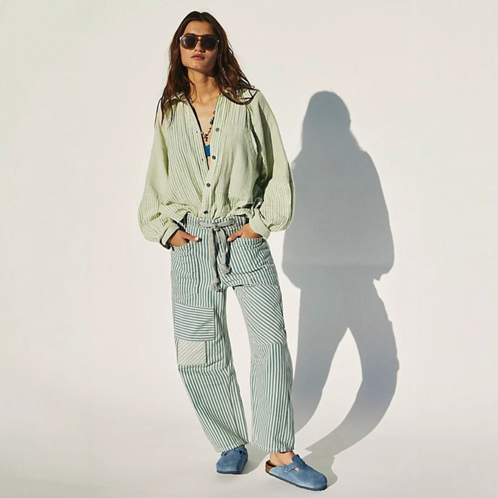 PERLAH™ – Schicke Streifen-Hosen mit Kordelzug und weitem Bein