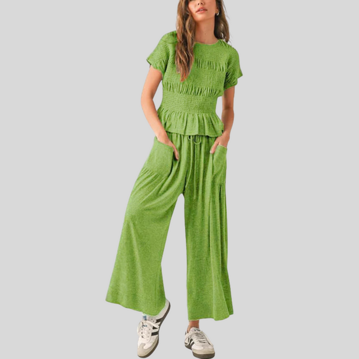 HEATH™ - Lässiges Top und Weite-Hosen Lounge-Set