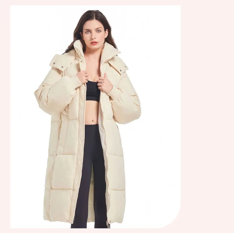 Hochwertiger Wasserdichter Langer Klassischer Wintermantel Mit Kapuze