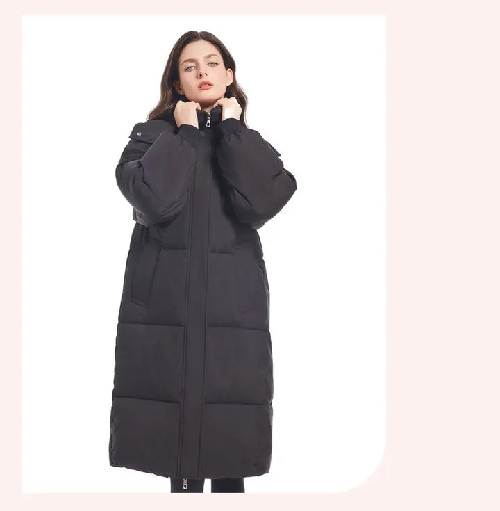 Hochwertiger Wasserdichter Langer Klassischer Wintermantel Mit Kapuze