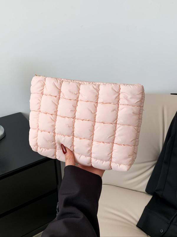 Große Kapazität gesteppte Clutch, Reise-Aufbewahrungstasche mit Reißverschluss