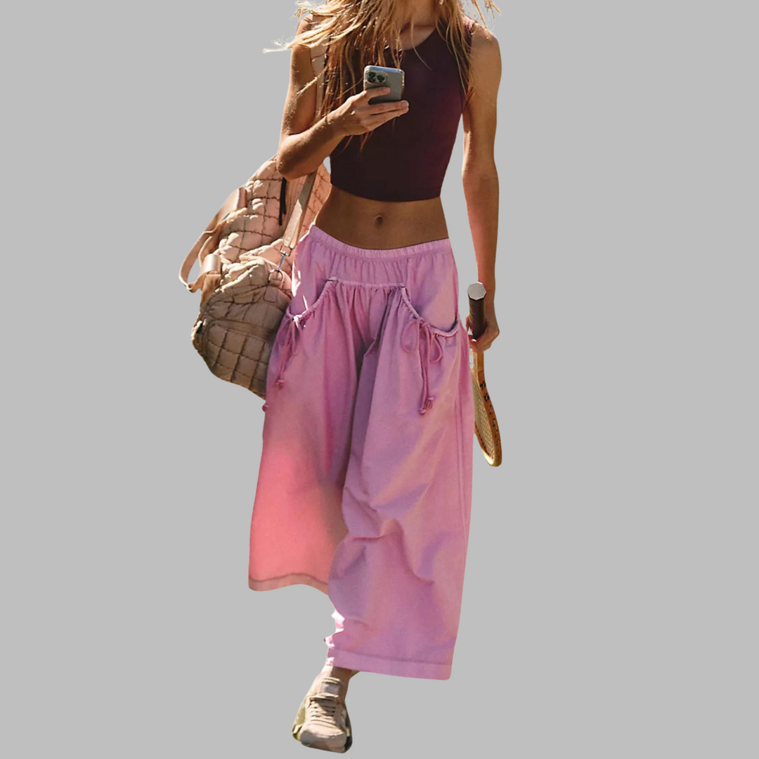 APPLE™ – Lässige Cargo-Parachute-Hosen mit weitem Bein