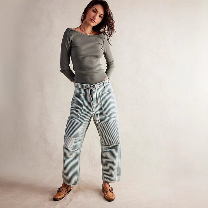 PERLAH™ – Schicke Streifen-Hosen mit Kordelzug und weitem Bein
