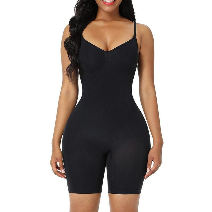 Damen Nahtloser Shapewear Body mit Bauchkontrolle und Po Lifting Spaghettiträger