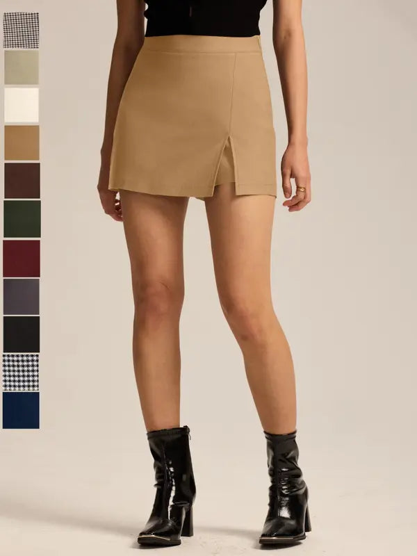 Hoch taillierter Skort Mit Reißverschluss-Schlitz