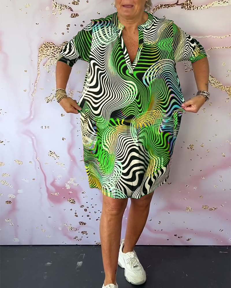 MARI™ - Farbiger V-Ausschnitt Kleid