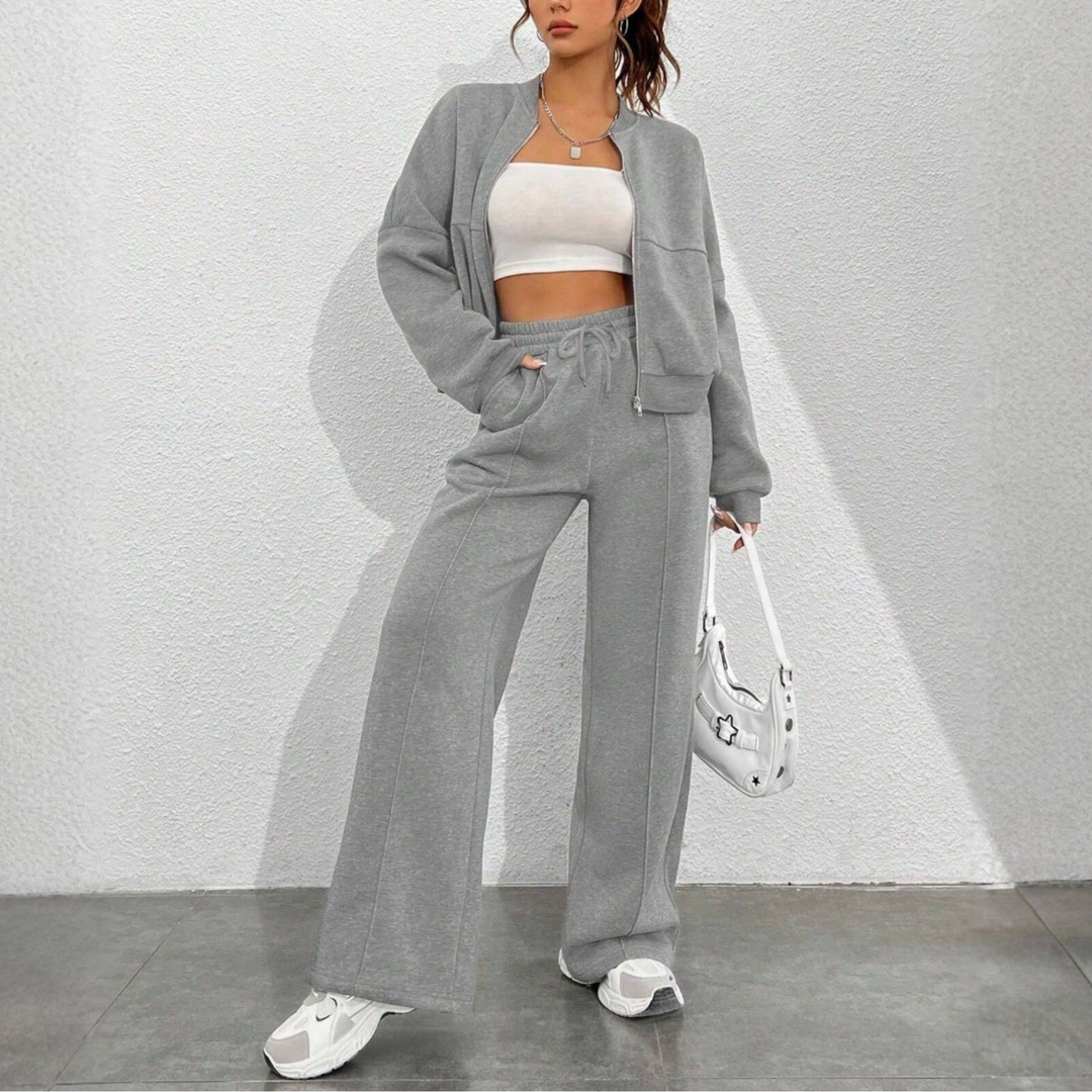 Bequeme Zip-Up Jacke und Jogginghose Set