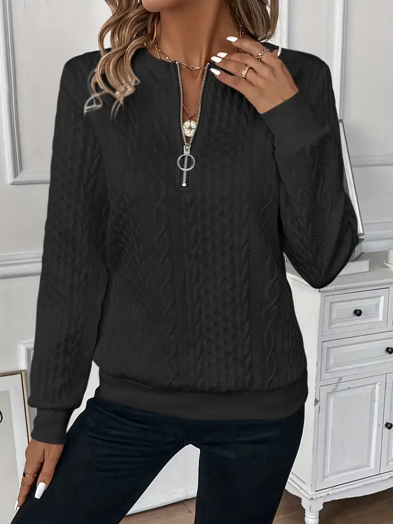 EMMA™ | Eleganter Viertel-Reißverschluss-Pullover