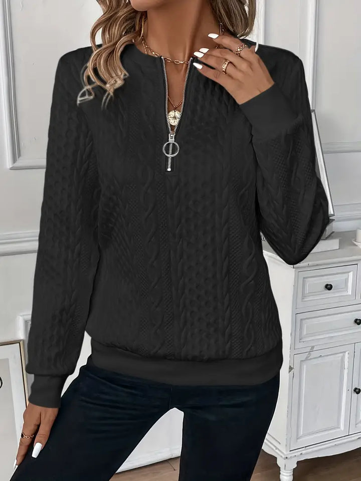EMMA™ | Eleganter Viertel-Reißverschluss-Pullover