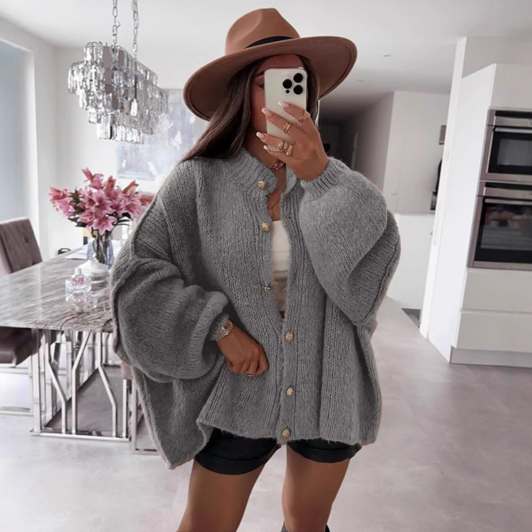 Klassischer Button-Down Langarm-Cardigan