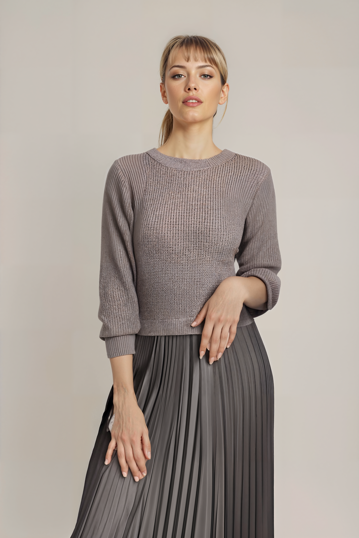 SOPHIA™ - Strickpullover & Plissierter Satinrock