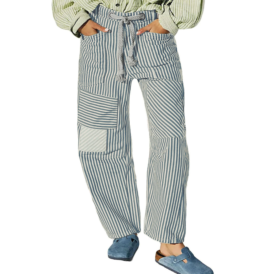 PERLAH™ – Schicke Streifen-Hosen mit Kordelzug und weitem Bein