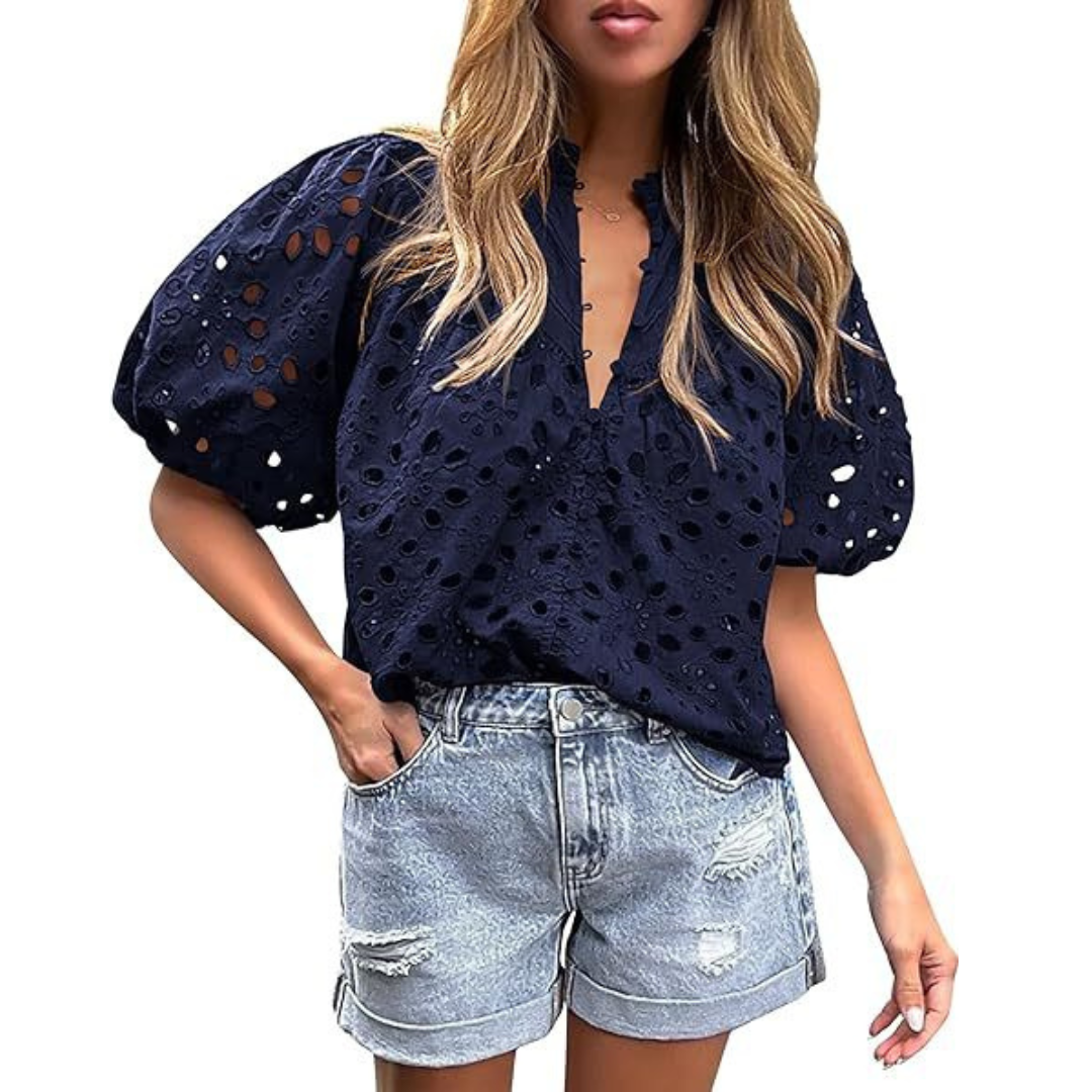 MAYUMI™ – Elegantes Chic Puffärmel Langarmtop