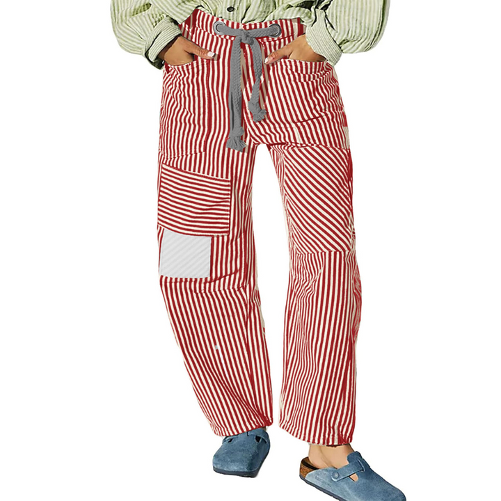 PERLAH™ – Schicke Streifen-Hosen mit Kordelzug und weitem Bein