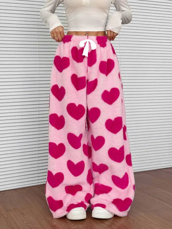 Bequeme Damen Vintage Karohose mit elastischem Bund, geradem Bein und lockerem Schnitt für kalte Tage