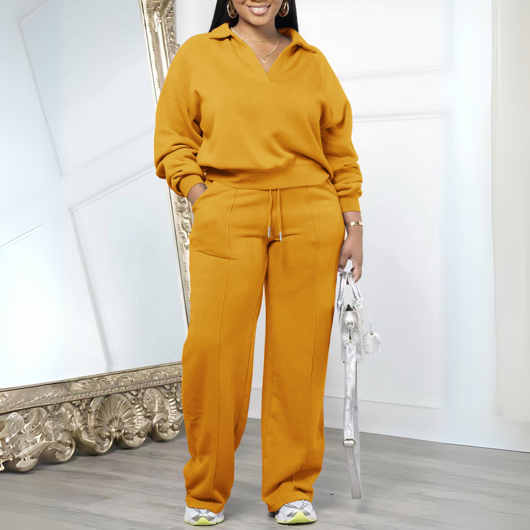 Lässiges Set aus Sweatshirt mit langen Ärmeln und Jogginghose