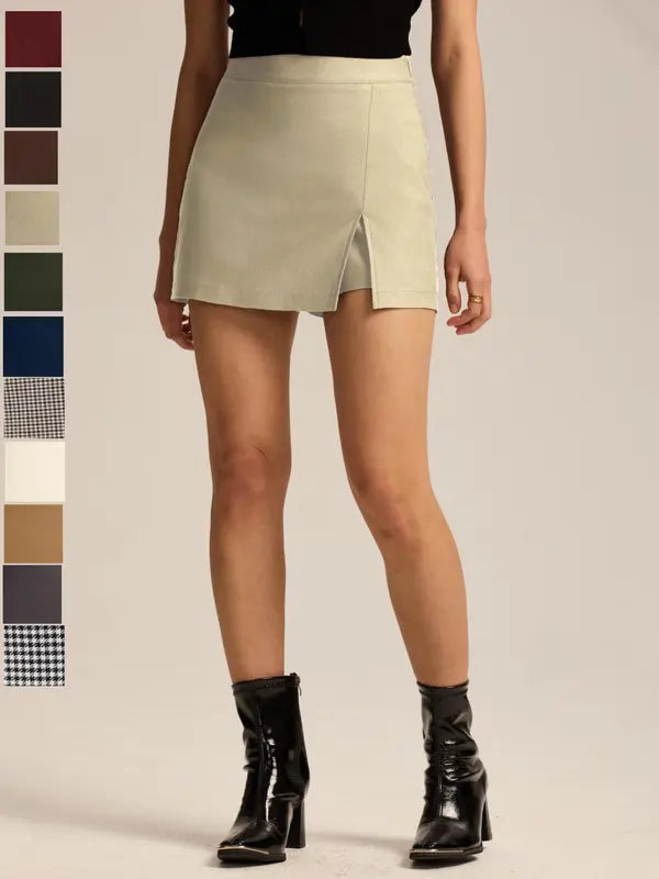 Hoch taillierter Skort Mit Reißverschluss-Schlitz