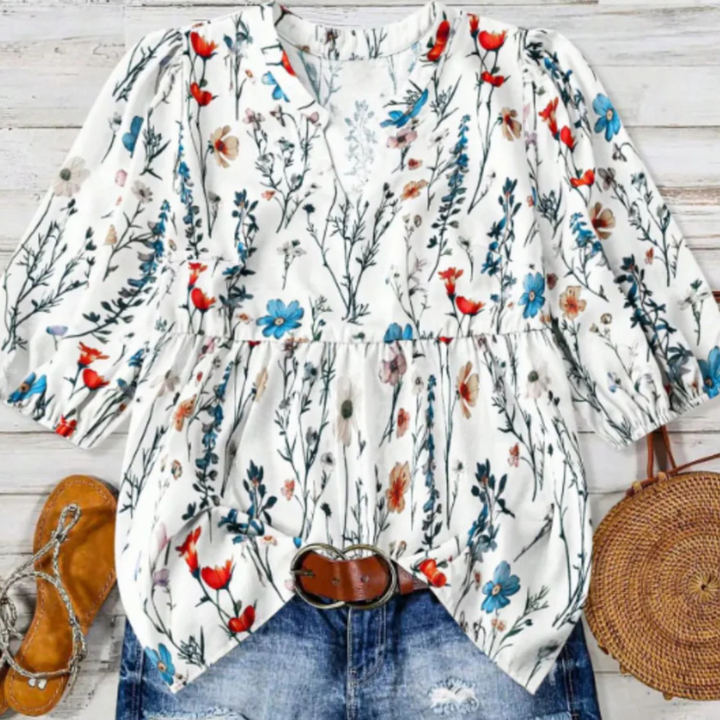 CATALEYA™ - Vintage Blumen-Bischofärmeltop