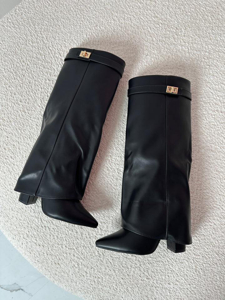 SERENA™ - Schwarze Lederstiefel