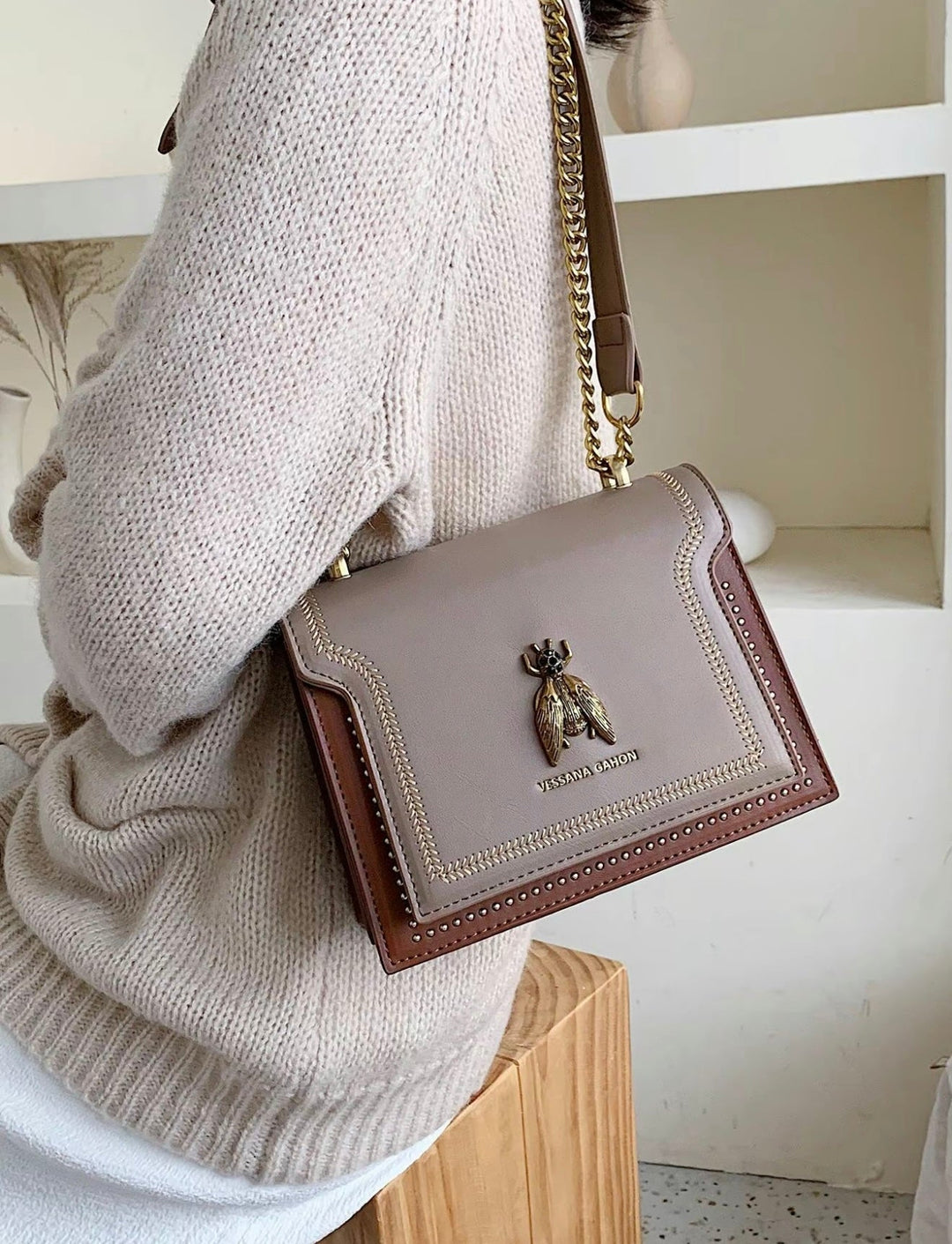 SIMONE™ - Zeitlose Luxus Kettenhandtasche