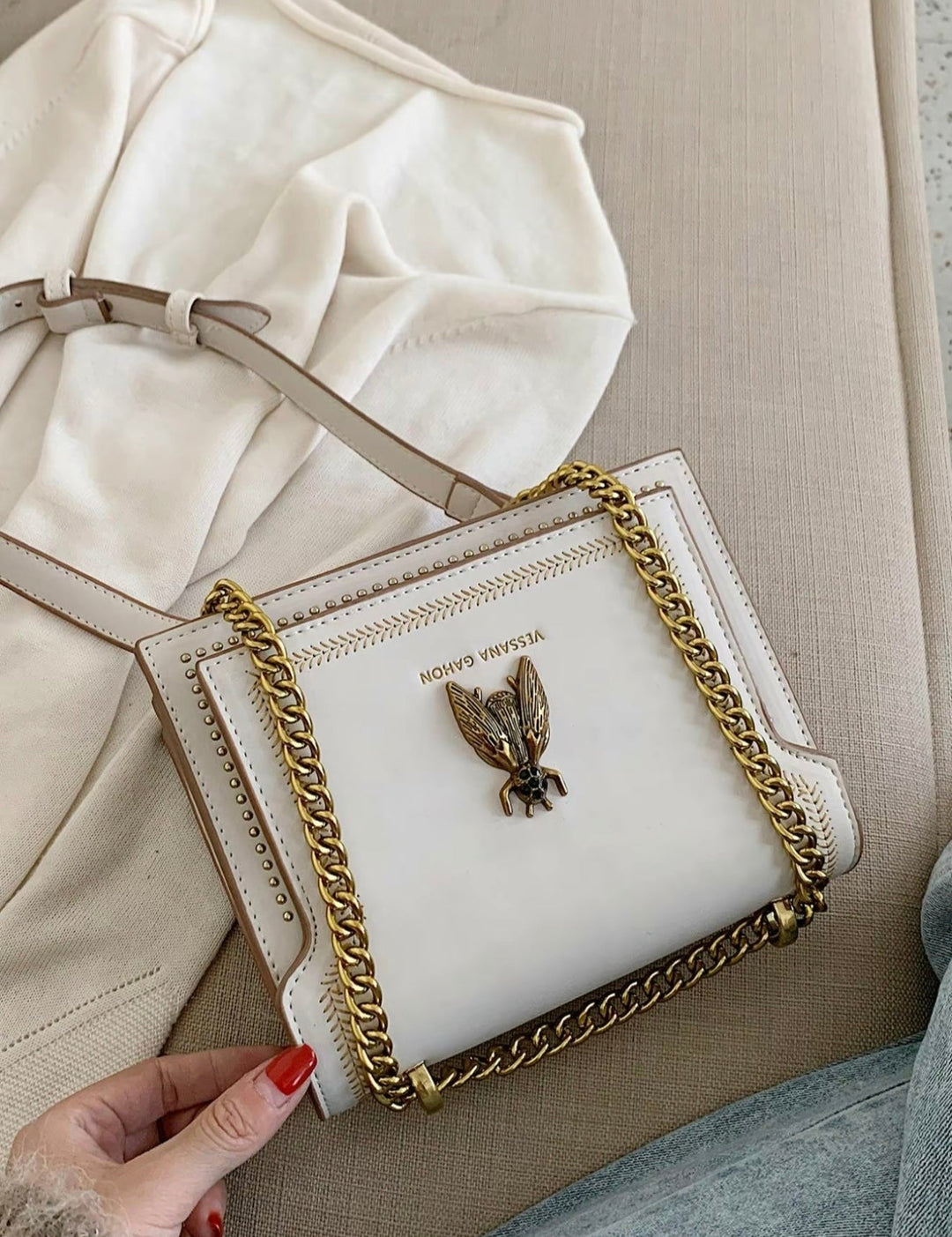 SIMONE™ - Zeitlose Luxus Kettenhandtasche