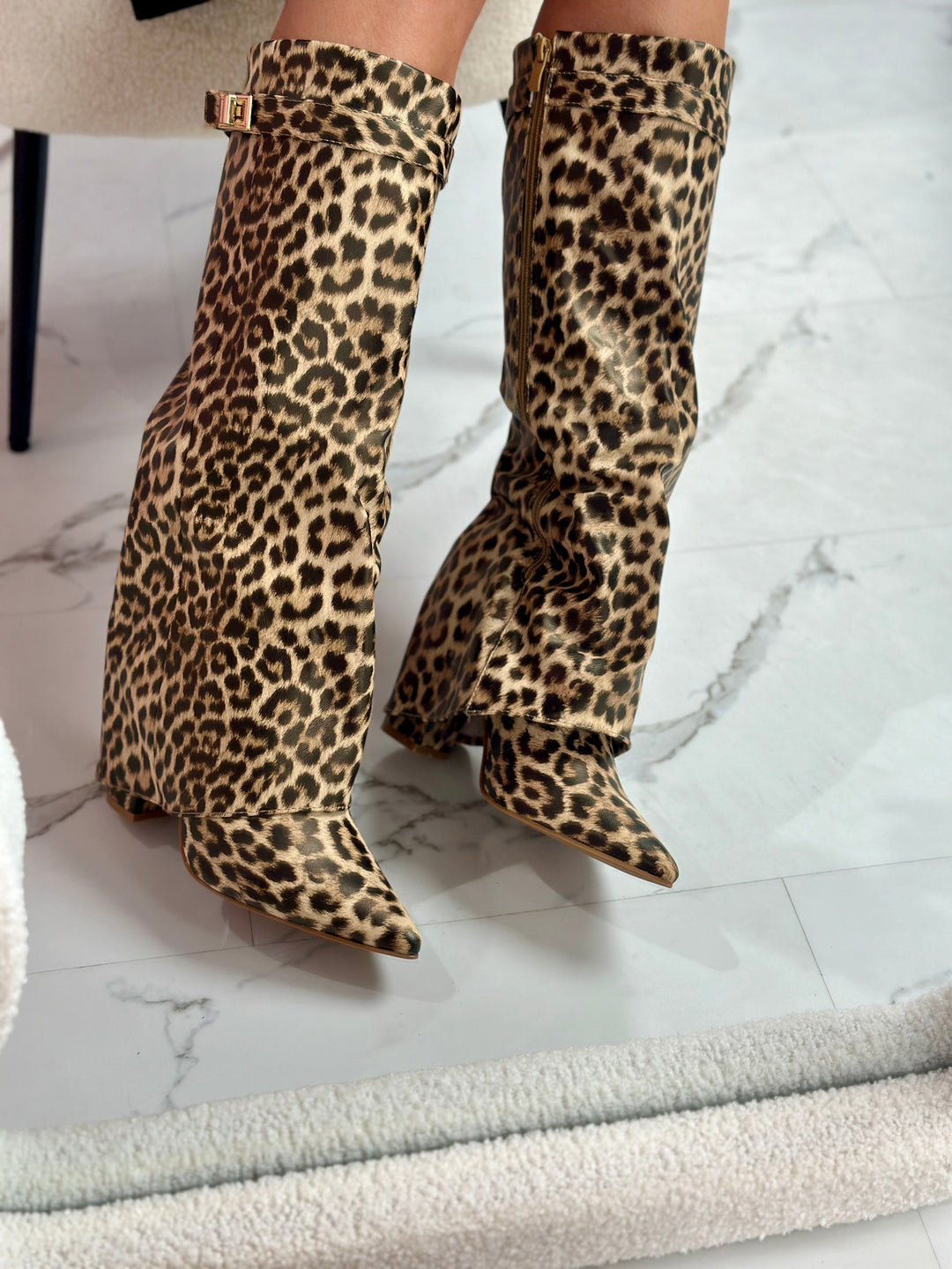 FELINA™ - Leopard-Lederstiefel