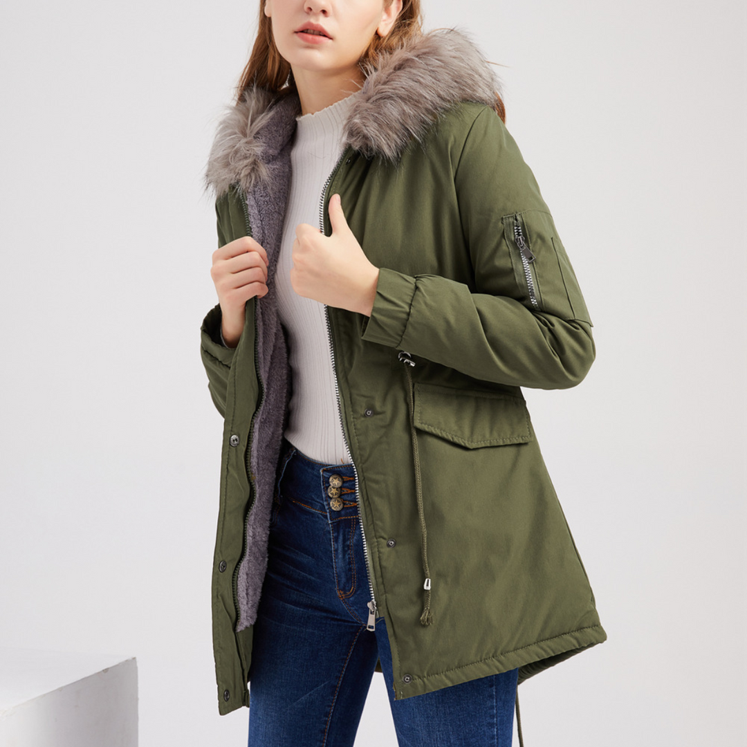 MARINA™ | Warmer Parka mit Samtbesatz
