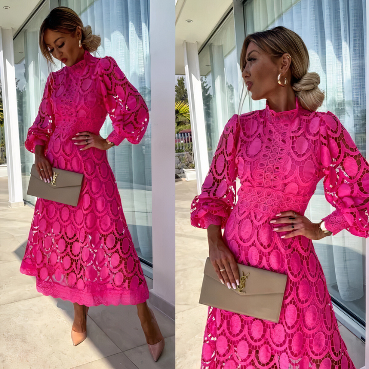 NOA™ – Zartes Spitzen-Midi-Kleid