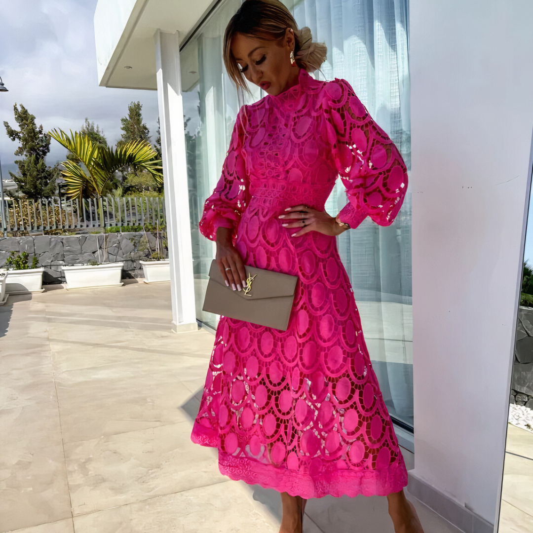 NOA™ – Zartes Spitzen-Midi-Kleid