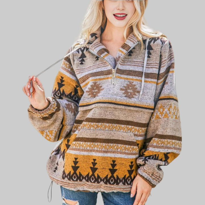 SAKU™ - Bequemer Oversized Reißverschluss Langarm Hoodie Sweatshirt