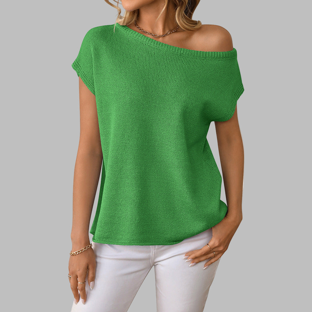 JUDITH™ - Elegante Off-Shoulder Kurzarm Pullover Bluse