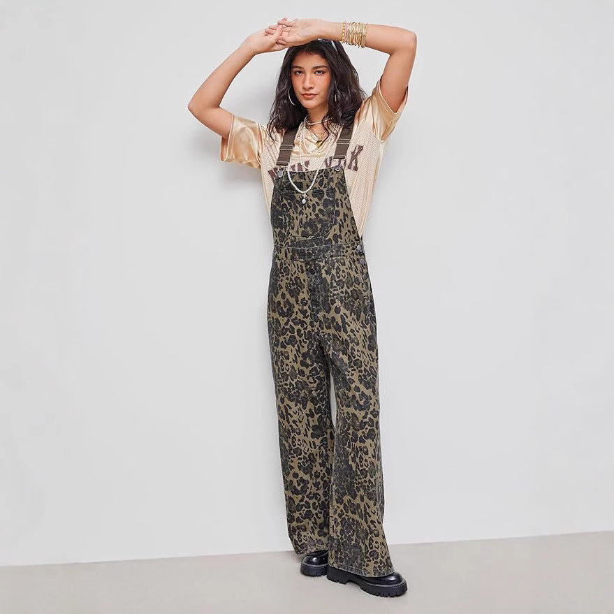 BLANCA™ – Retro Statement Weitbeiniger Leoparden-Jumpsuit