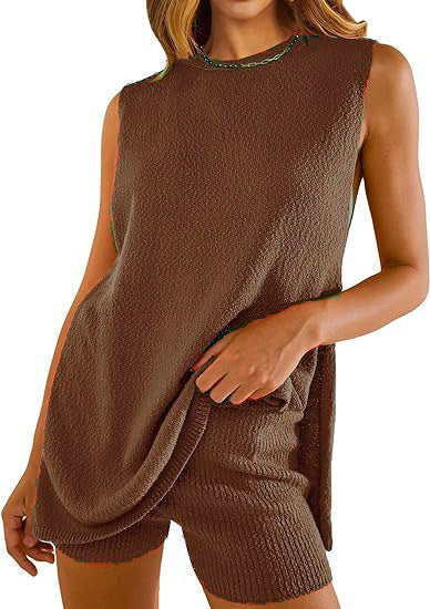 SAVINA™ – Ärmelloser Lounge-Pullover & Shorts Duo