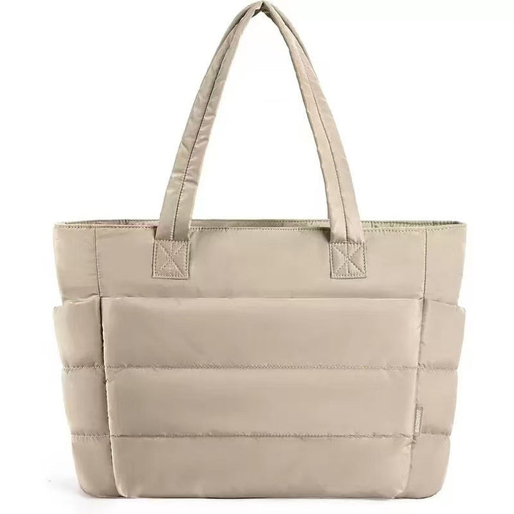 Niedliche Puffer-Tote-Tasche mit Laptopfach & Blumenmuster