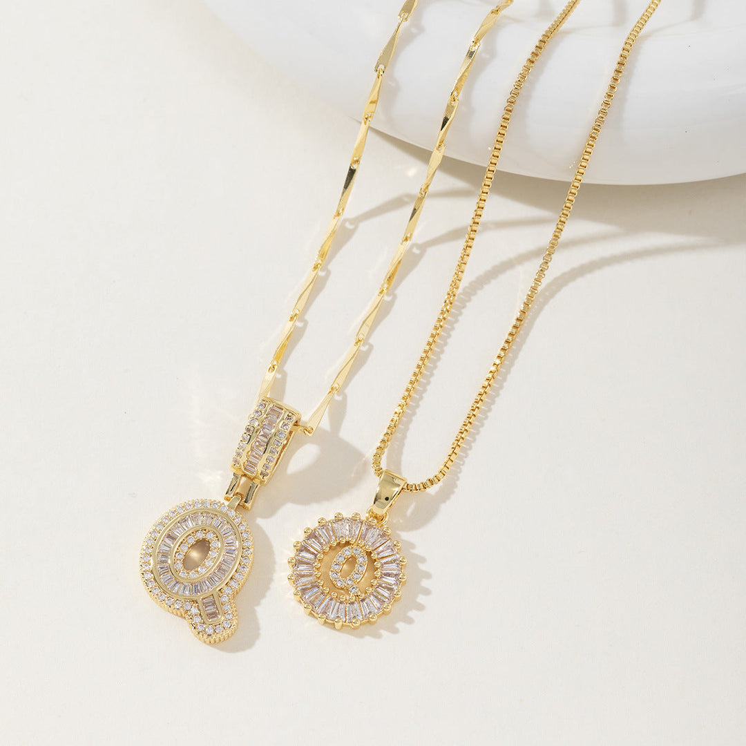 AISHA™ - Elegante 2er-Pack Anfangsbuchstaben Anhänger Halsketten