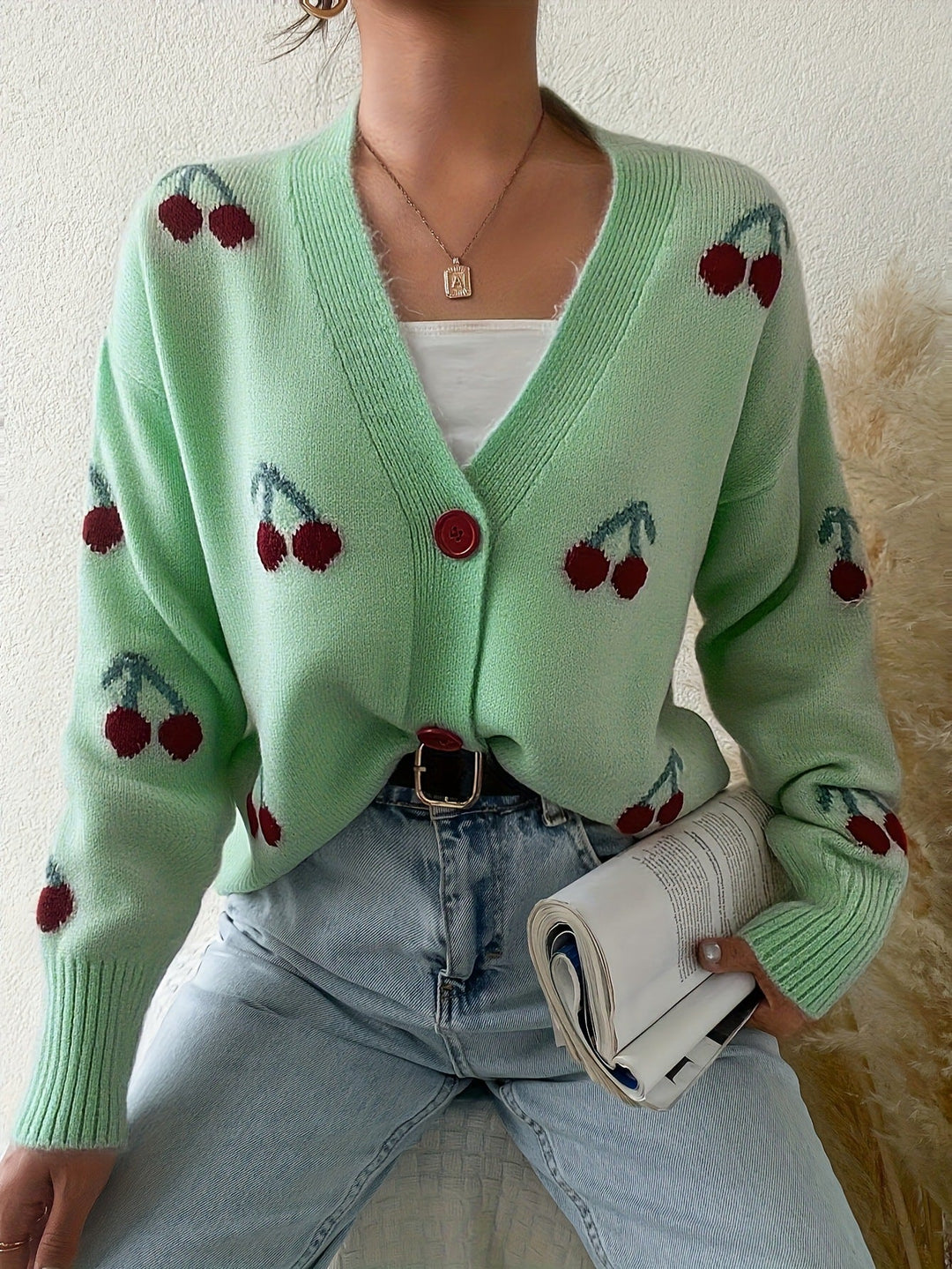 RAINA™ - Schicker Knopf-Front Langarm-Cardigan