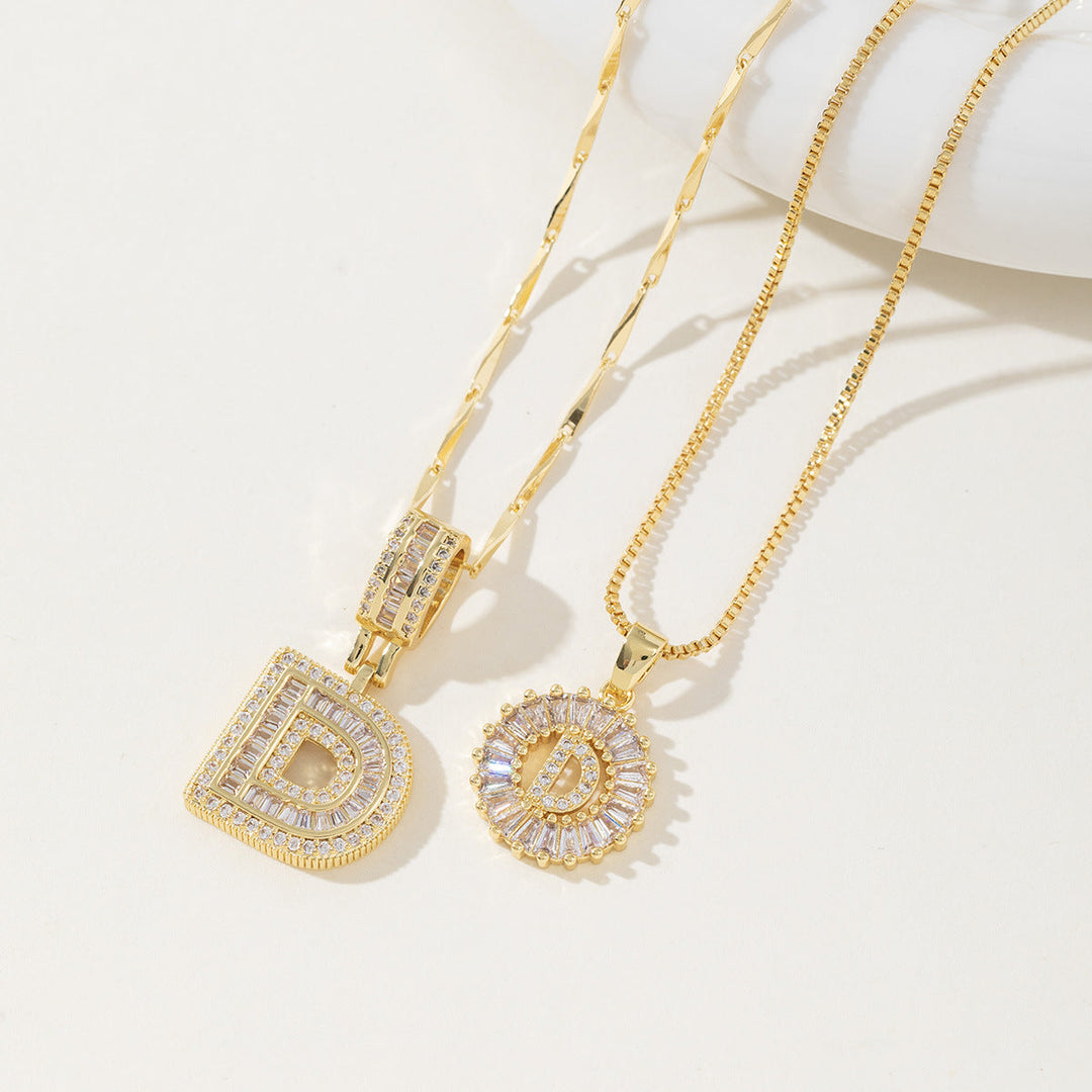 AISHA™ - Elegante 2er-Pack Anfangsbuchstaben Anhänger Halsketten