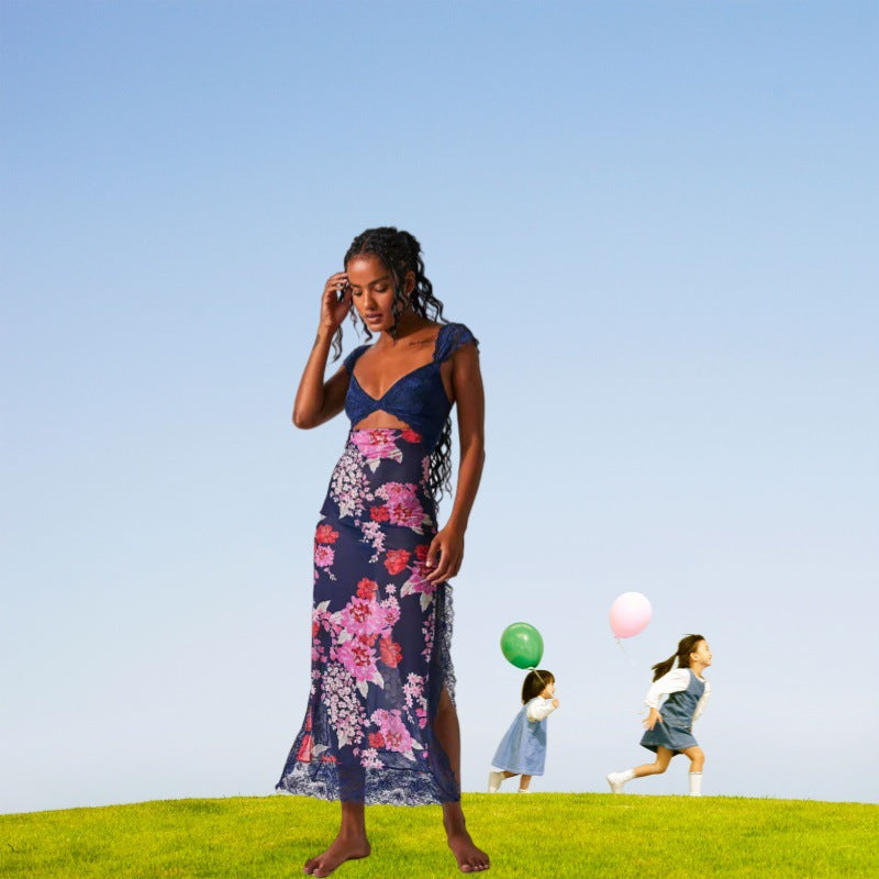 JAEMILY™ – Bequemes Ditsy Floral Ärmelloses Maxikleid