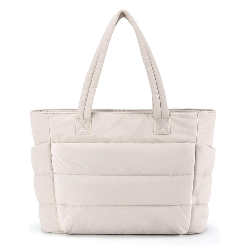Niedliche Puffer-Tote-Tasche mit Laptopfach & Blumenmuster