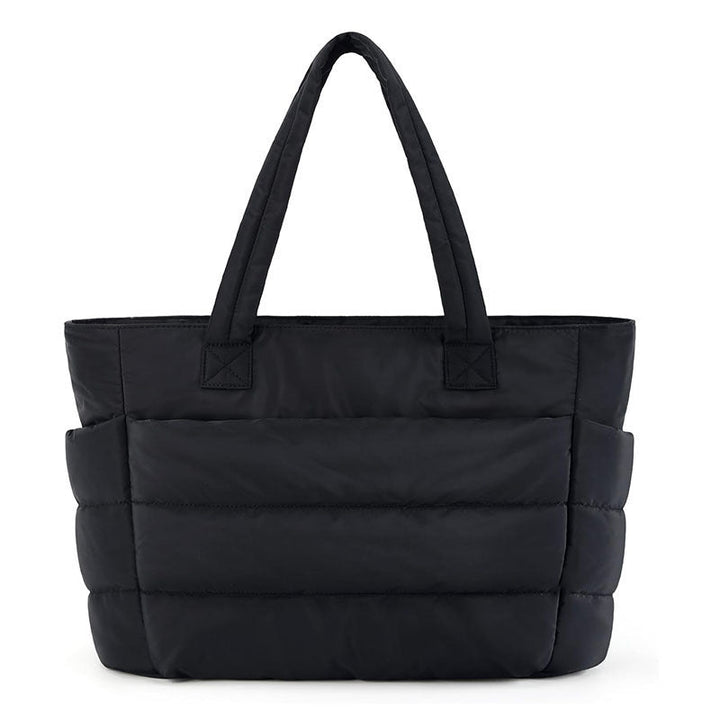 Niedliche Puffer-Tote-Tasche mit Laptopfach & Blumenmuster