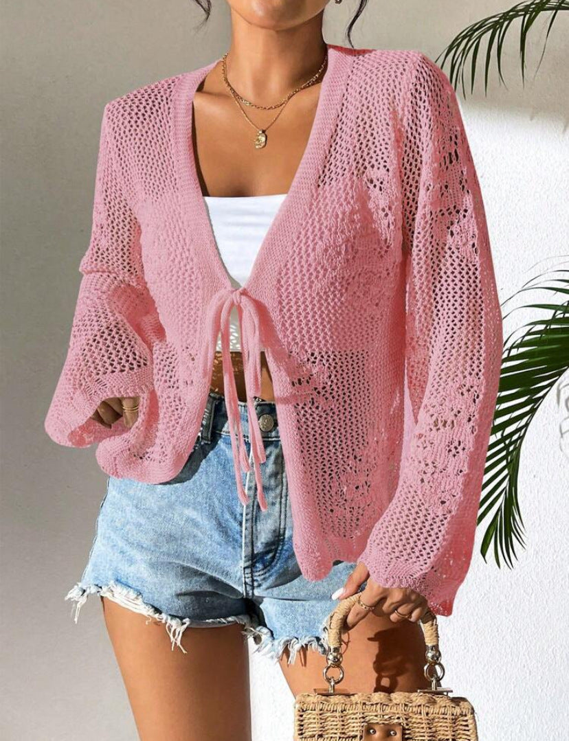 SICAT™ – Eleganter Cardigan mit Krawattenfront und langen Ärmeln