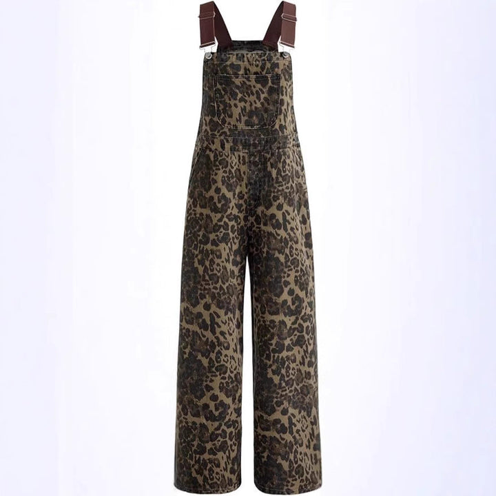 BLANCA™ – Retro Statement Weitbeiniger Leoparden-Jumpsuit