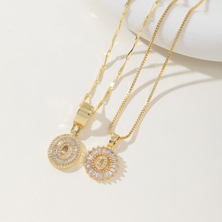 AISHA™ - Elegante 2er-Pack Anfangsbuchstaben Anhänger Halsketten